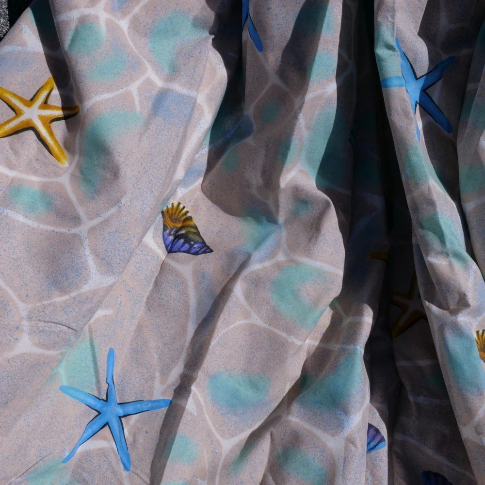 RARE vintage 2 piece 1980s beach patterned drapes curtains